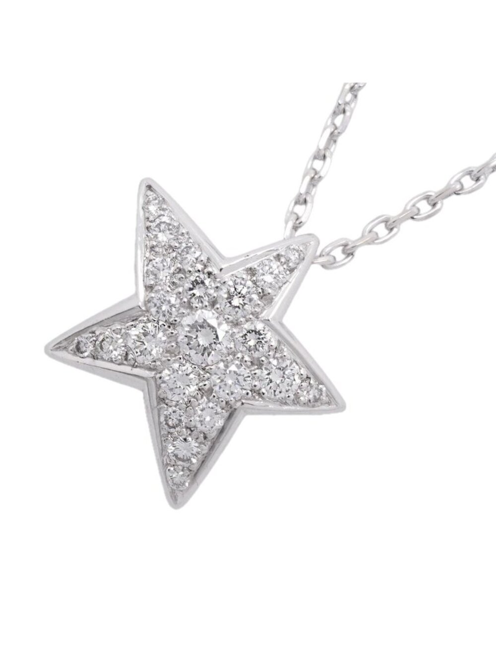 Chanel Necklace Comet Star Large 18k White Gold Diamond